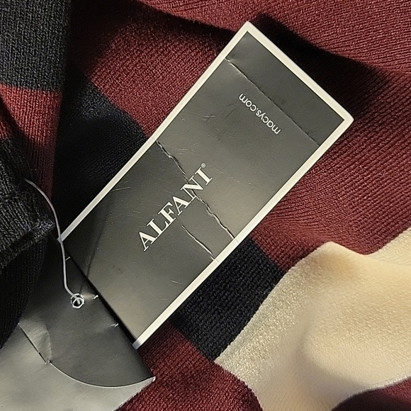 Vtg ALFANI Retro Space Age Mod Colorblock Sleeveless Sweater Size XL - Picture 9 of 9